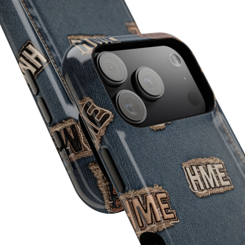 Phone Case Stressed Denim HME Patches Impact-Resistant