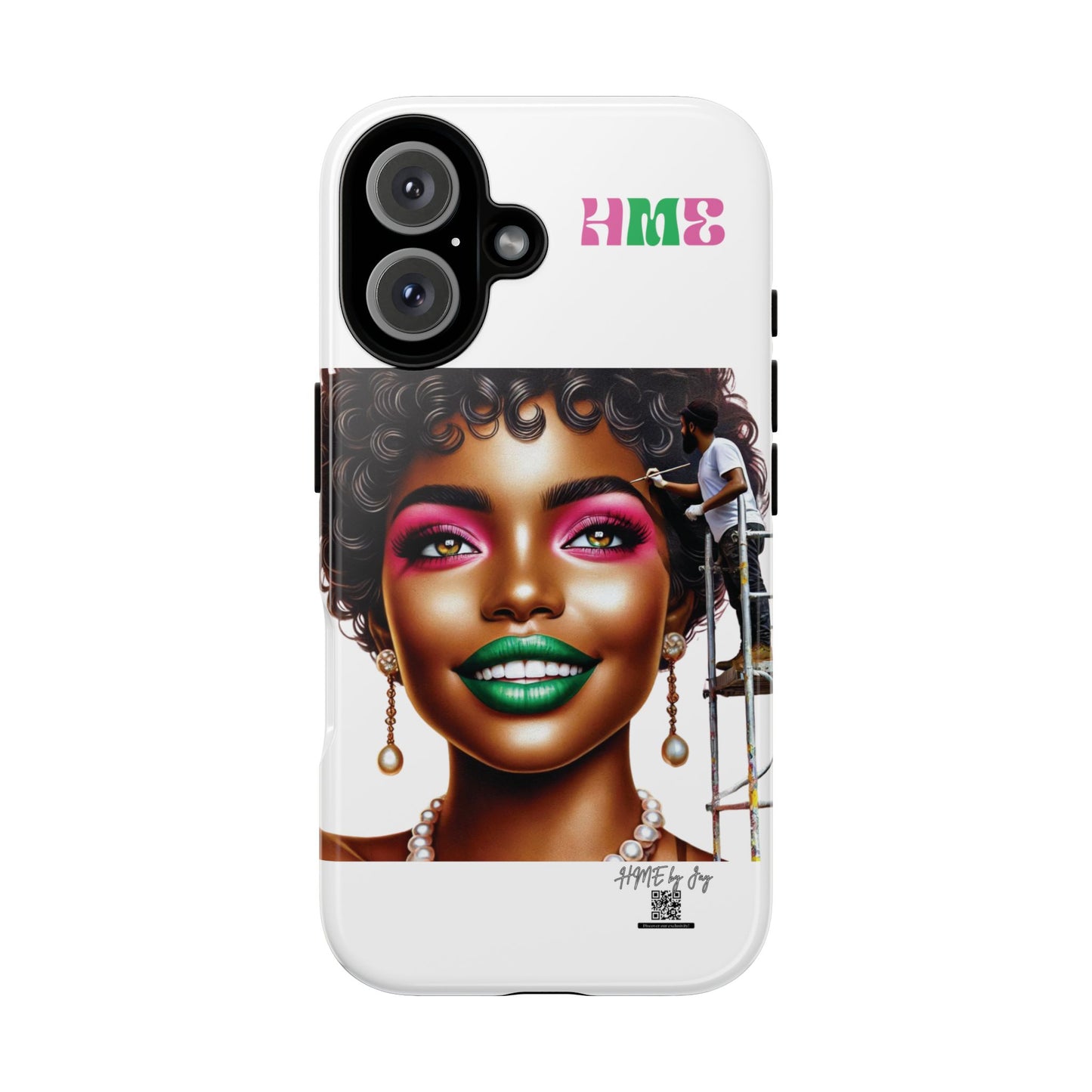 Phone Case - Ahnye's Melanin Collection Devine 9, AKA creation of beauty (White)