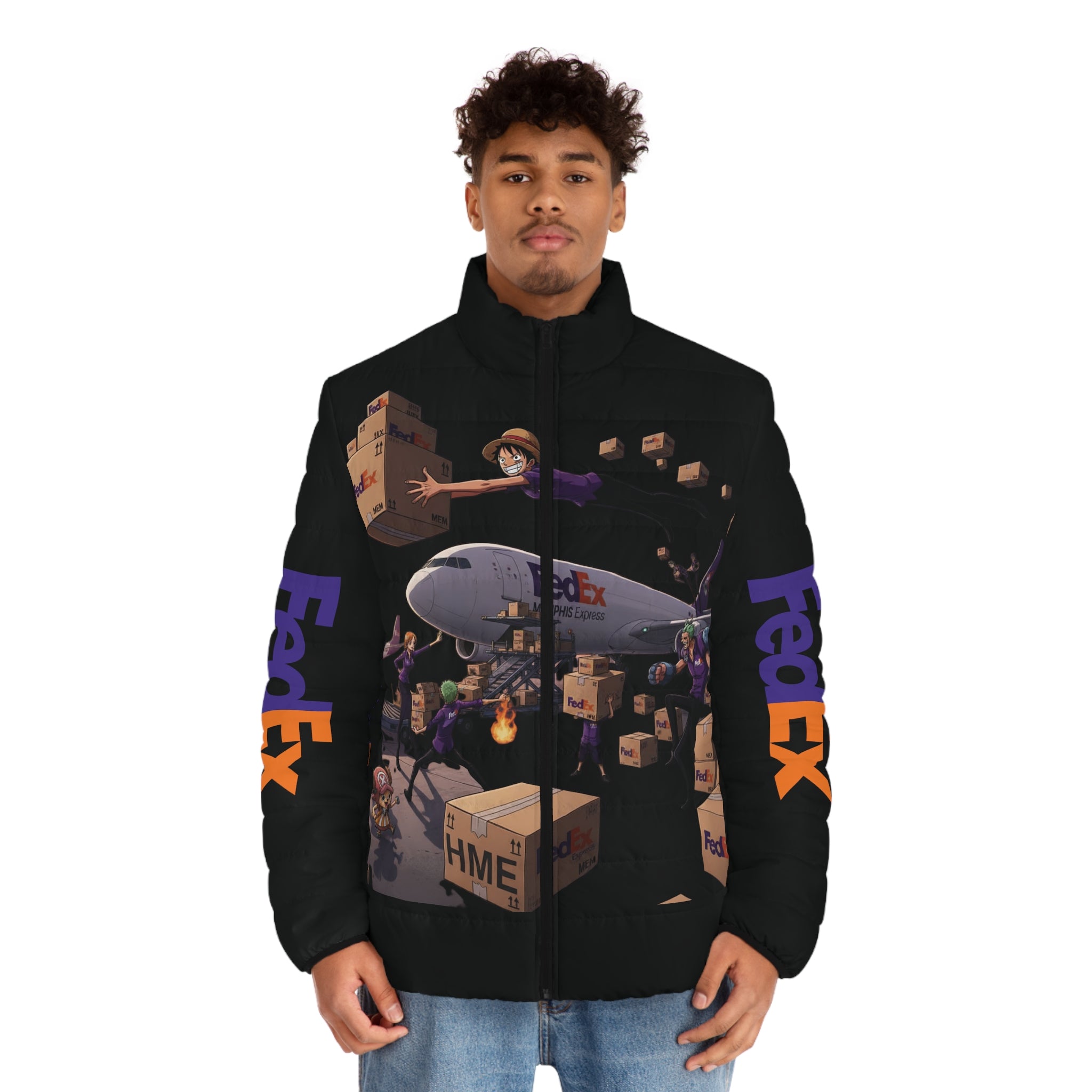 One Piece  FedEx Crossover Men's Puffer Jacket