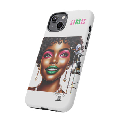 Phone Case - Ahnye's Melanin Collection Devine 9, AKA creation of beauty (White)