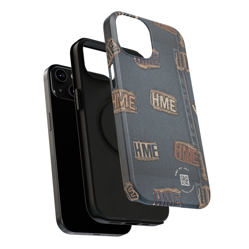 Phone Case Stressed Denim HME Patches Impact-Resistant