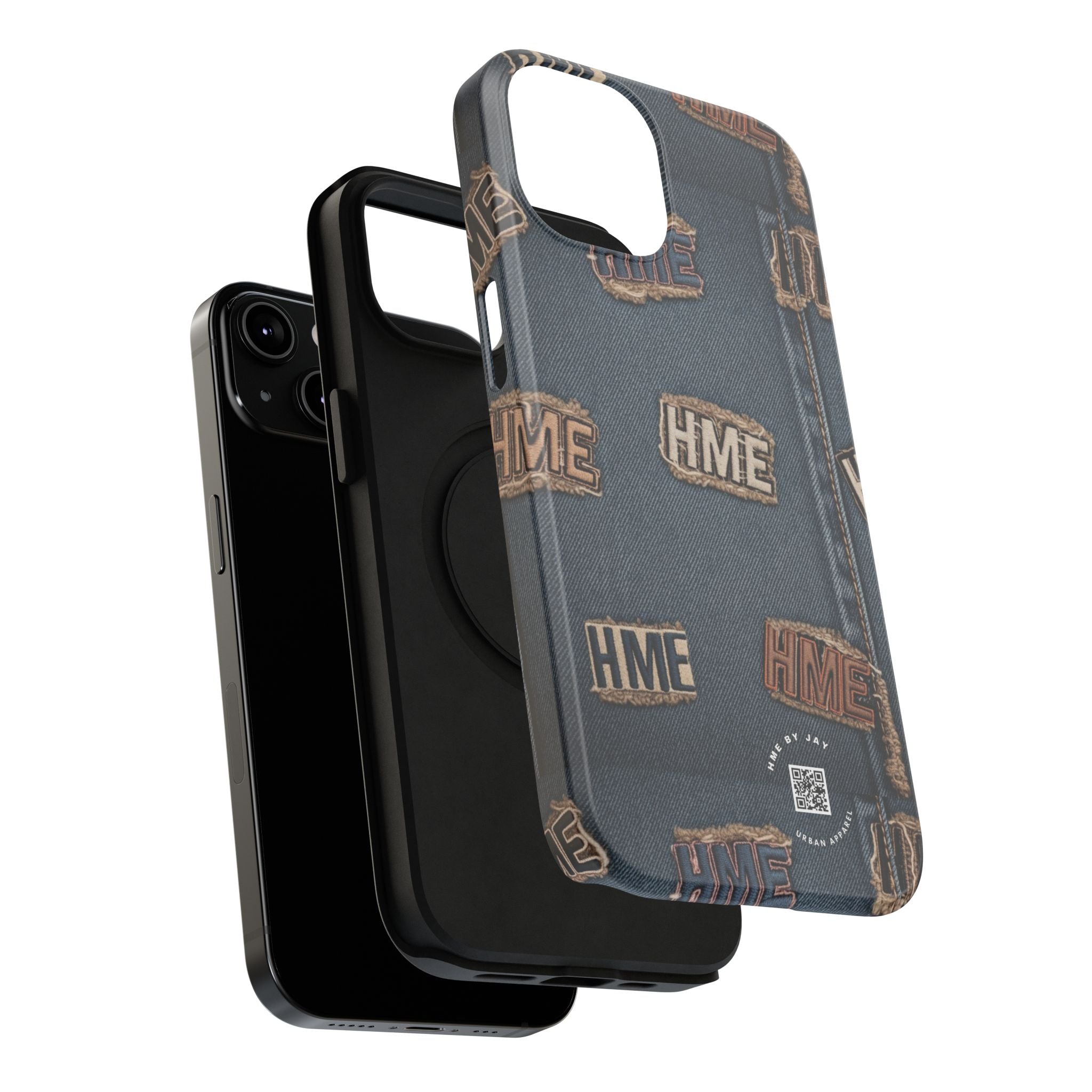 Phone Case Stressed Denim HME Patches Impact-Resistant