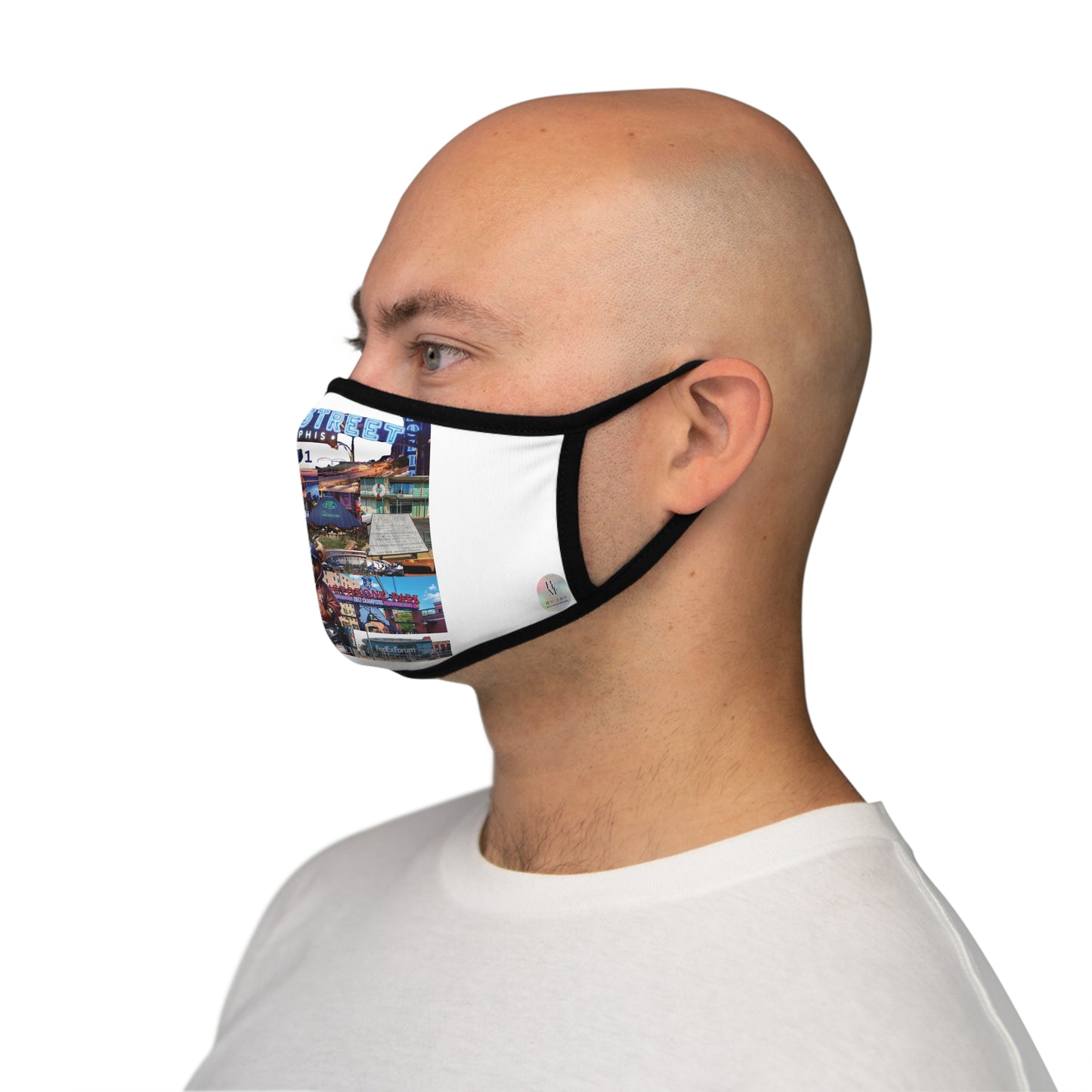 Rep Yo City Memphis White Fitted 2 layer Polyester Face Mask