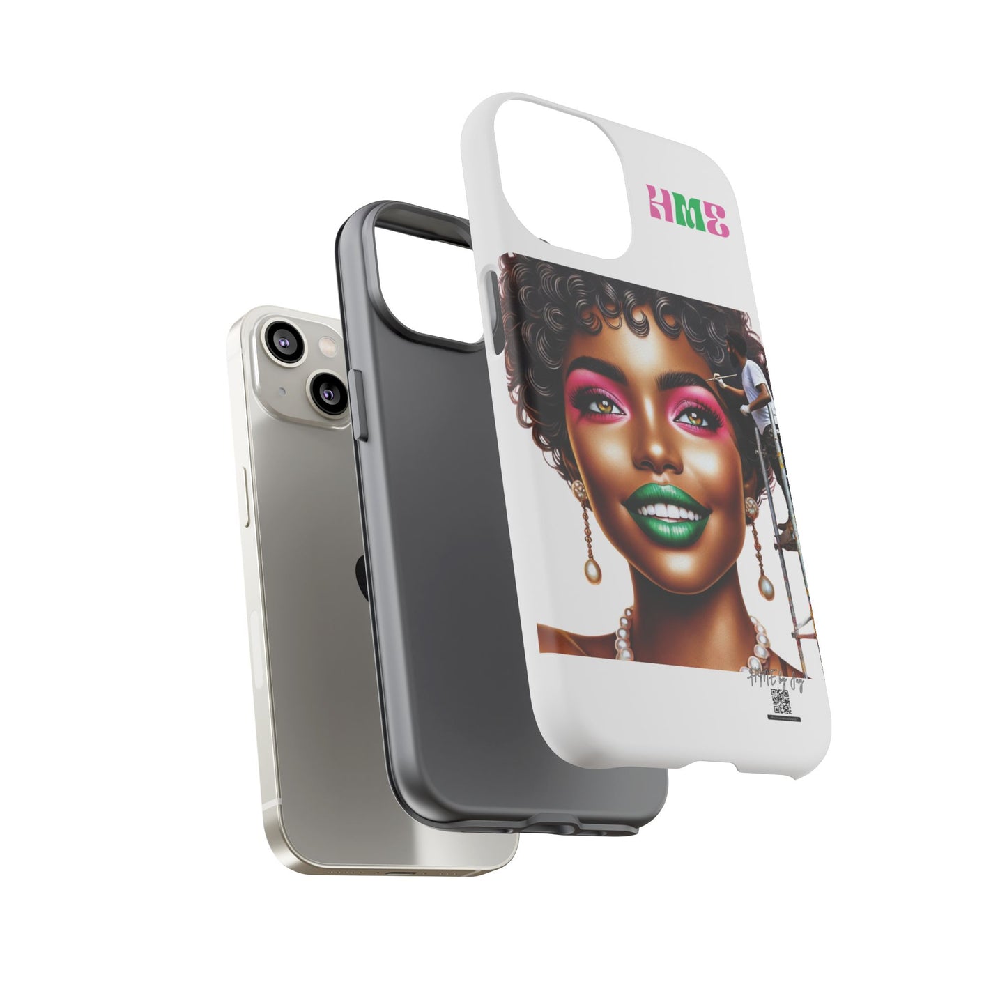 Phone Case - Ahnye's Melanin Collection Devine 9, AKA creation of beauty (White)