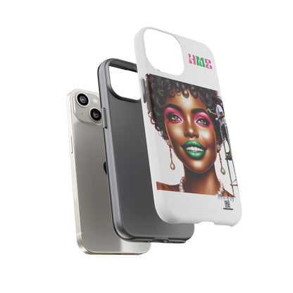 Phone Case - Ahnye's Melanin Collection Devine 9, AKA creation of beauty (White)