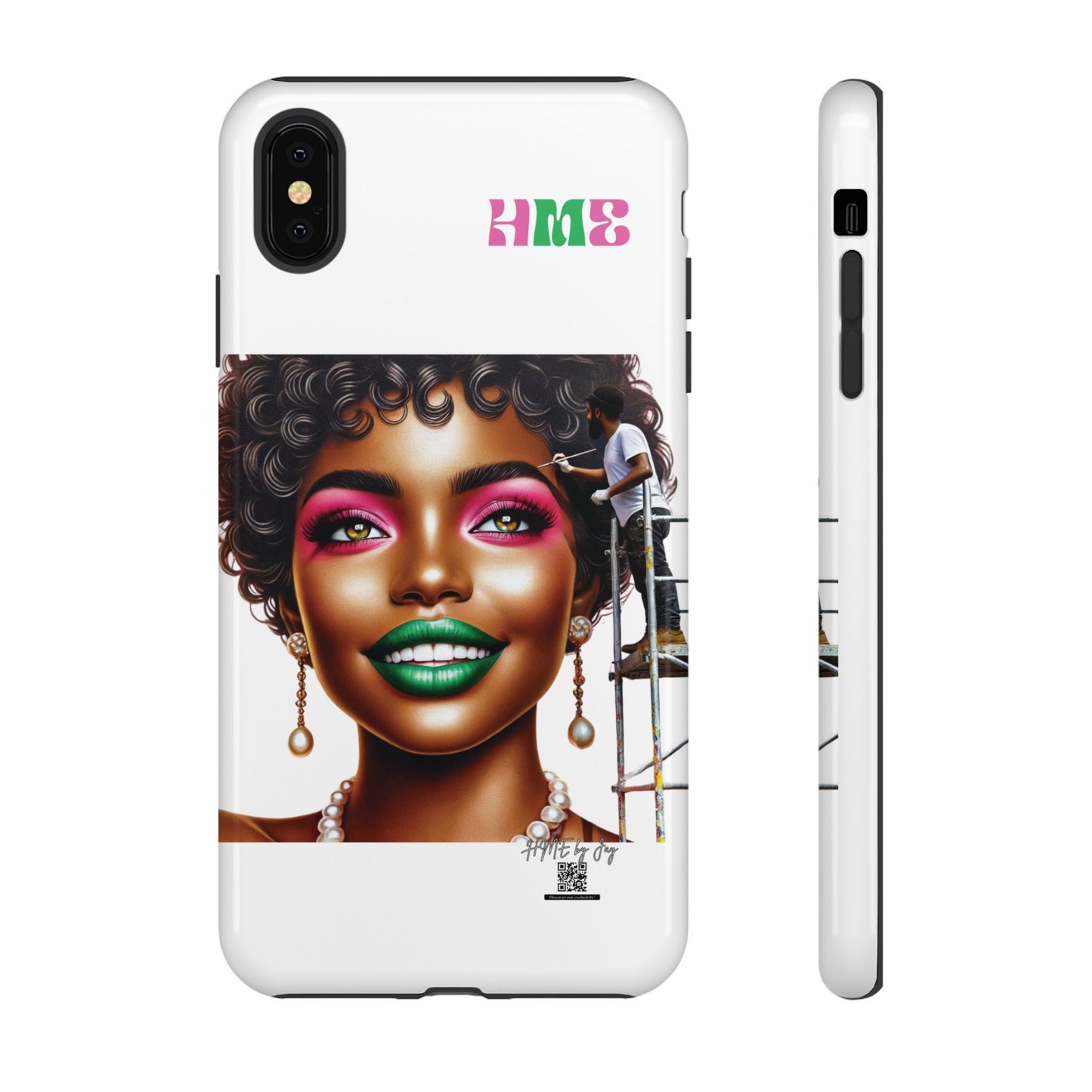 Phone Case - Ahnye's Melanin Collection Devine 9, AKA creation of beauty (White)