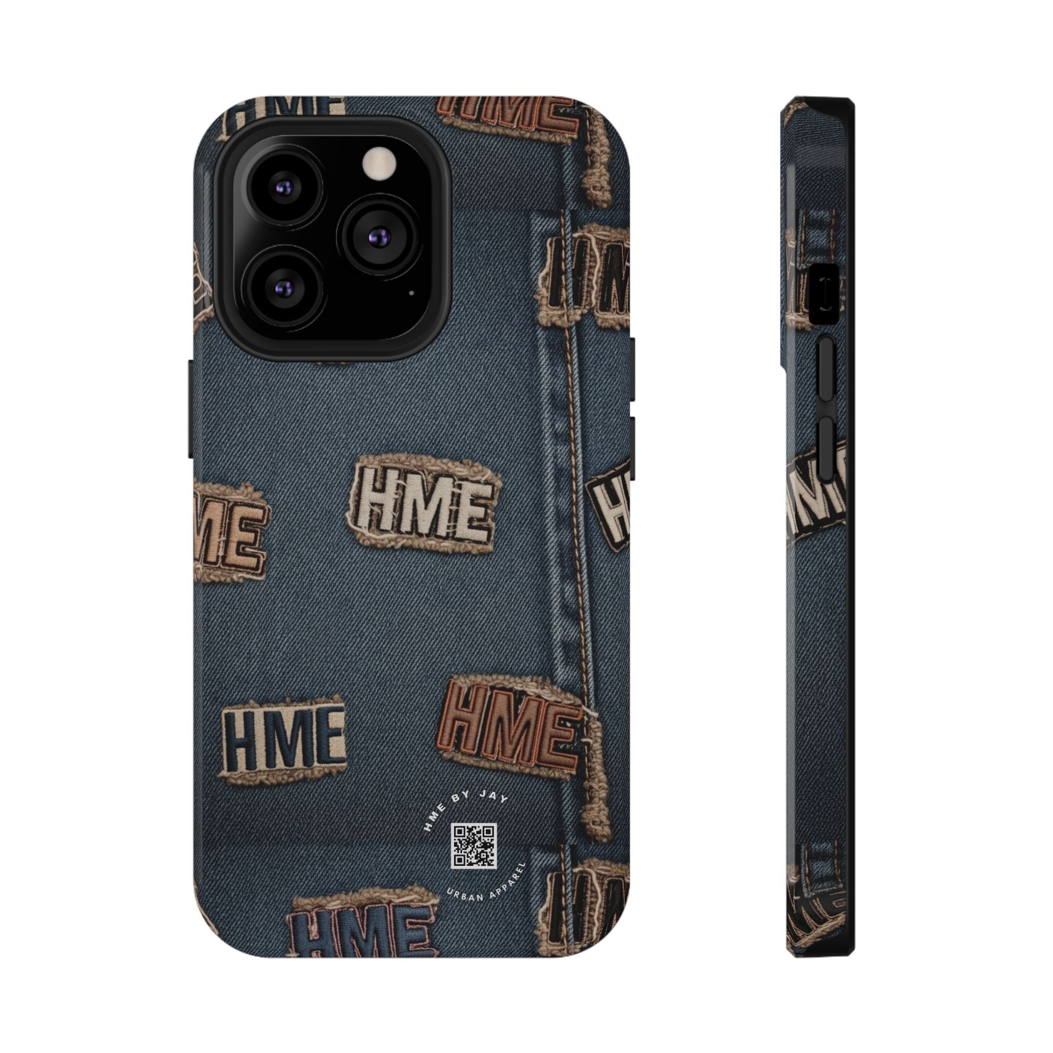 Phone Case Stressed Denim HME Patches Impact-Resistant