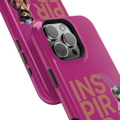 Phone Cases - HME Logo Bear, Inspired to take action Pink