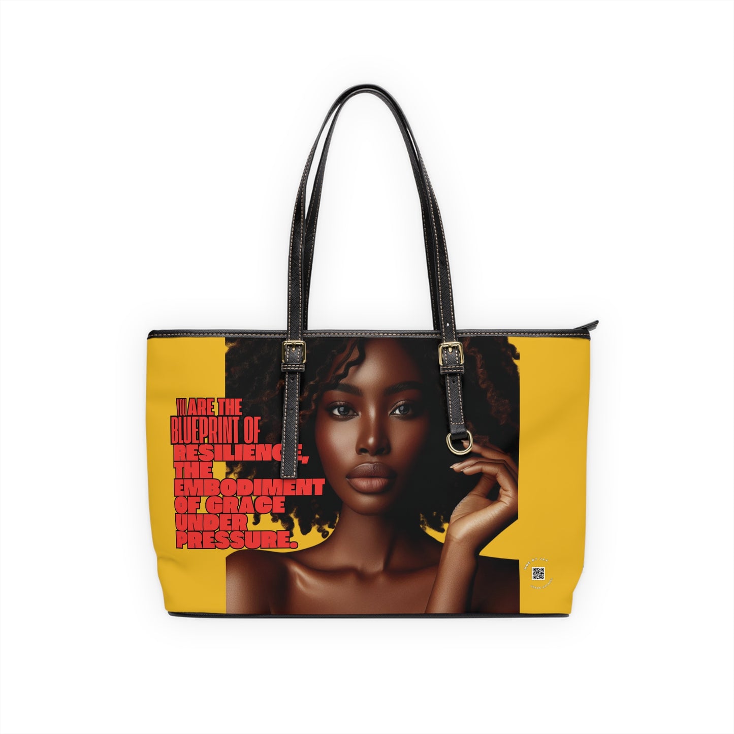 Shoulder Bag - Ahnye's Melanin Collection The Blueprint words of affirmation (Yellow)