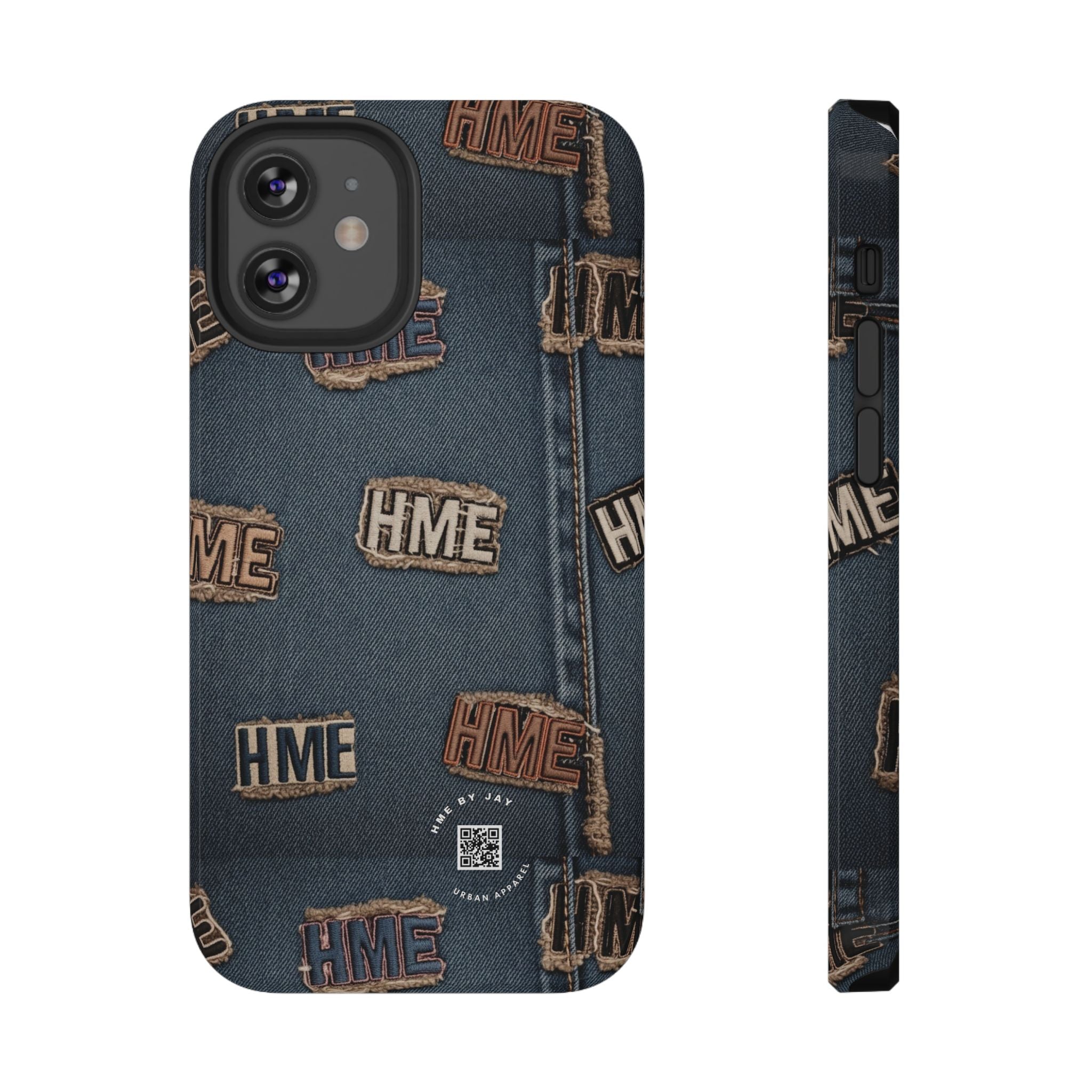 Phone Case Stressed Denim HME Patches Impact-Resistant