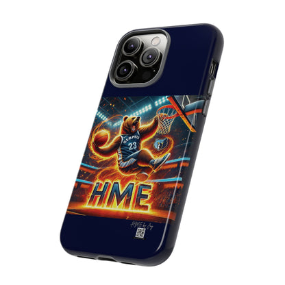 Phone Cases - Memphis Grizzlies Bear Dunkin on Fire Design