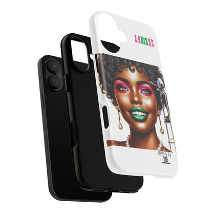 Phone Case - Ahnye's Melanin Collection Devine 9, AKA creation of beauty (White)