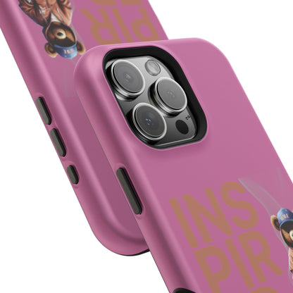 Phone Cases - HME Logo Bear, Inspired to take action light pink
