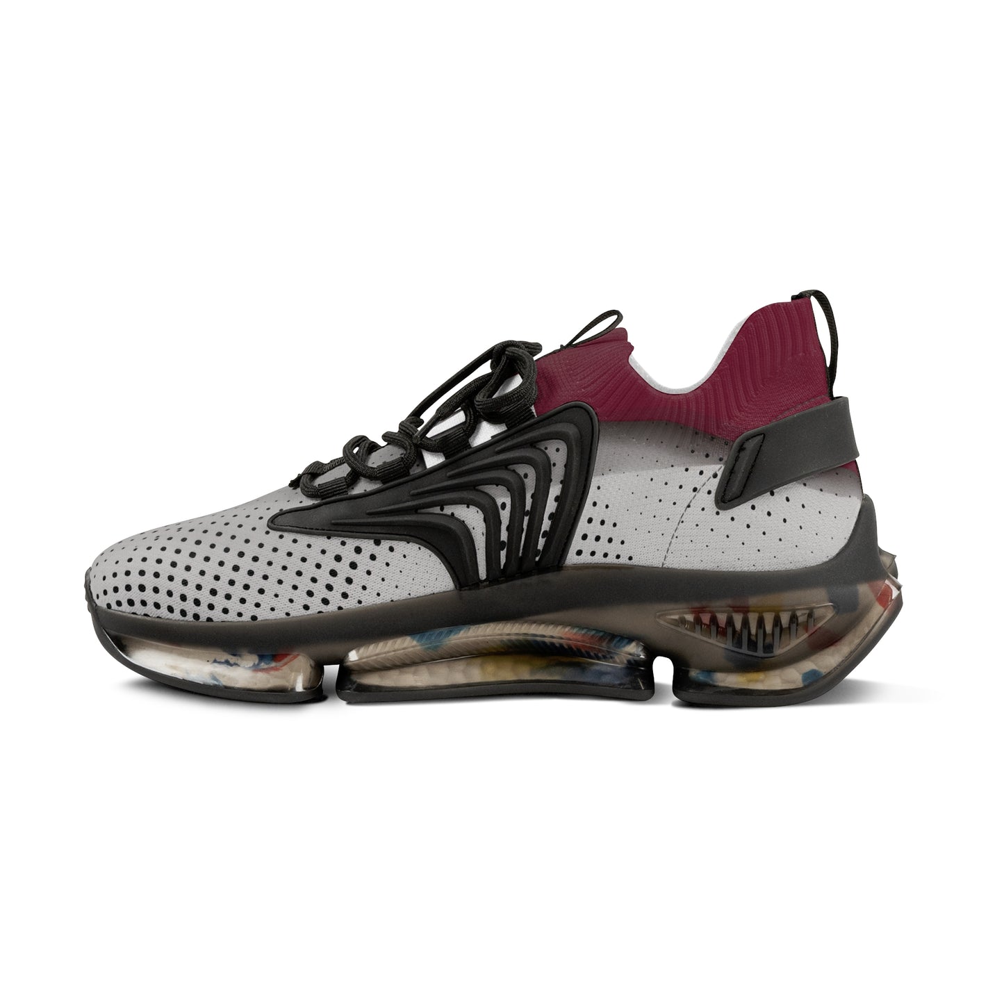 HME FlexComfort Maroon & Grey Men's Mesh Sneakers