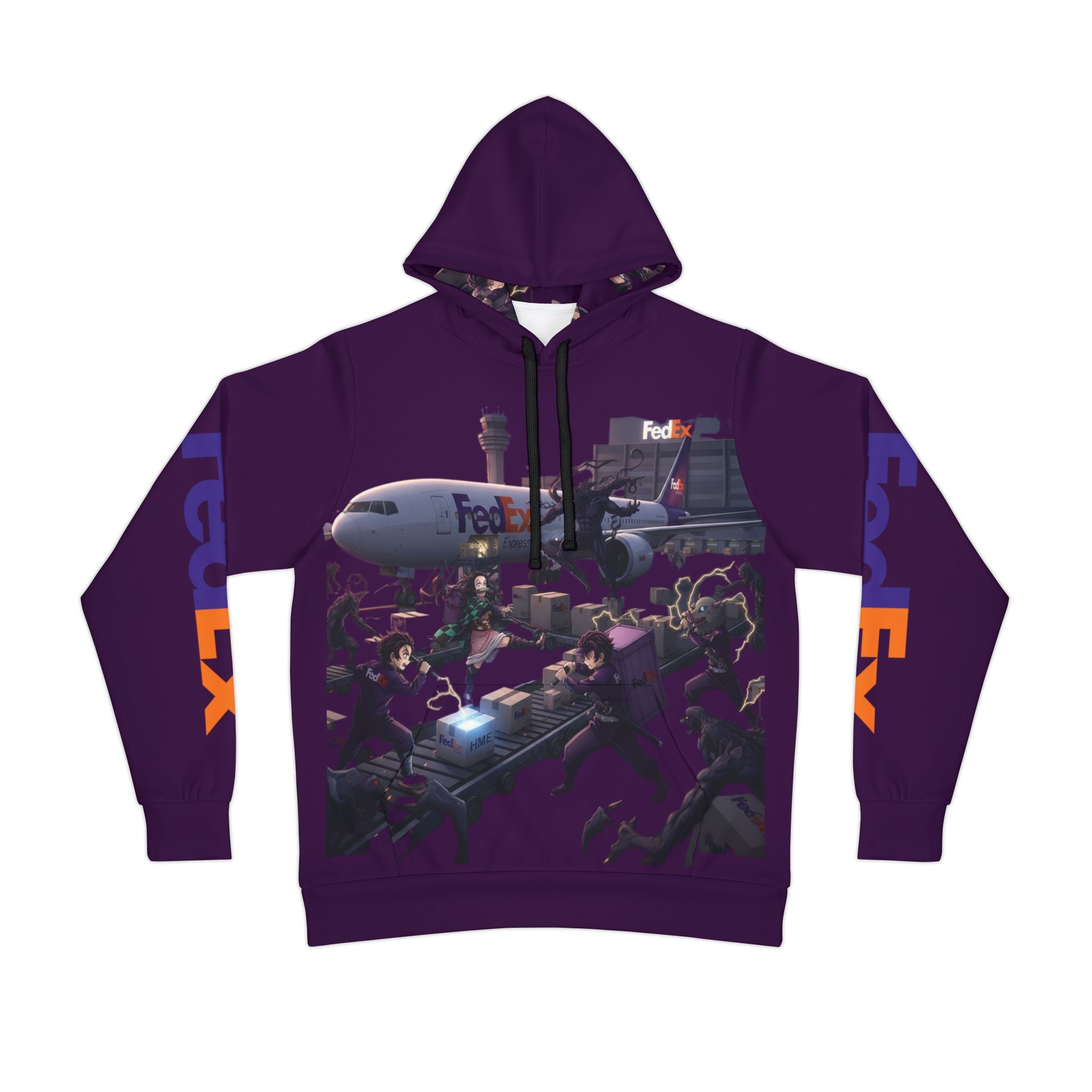 Anime Hoodie - Demon Slayer & FedEx Crossover Design