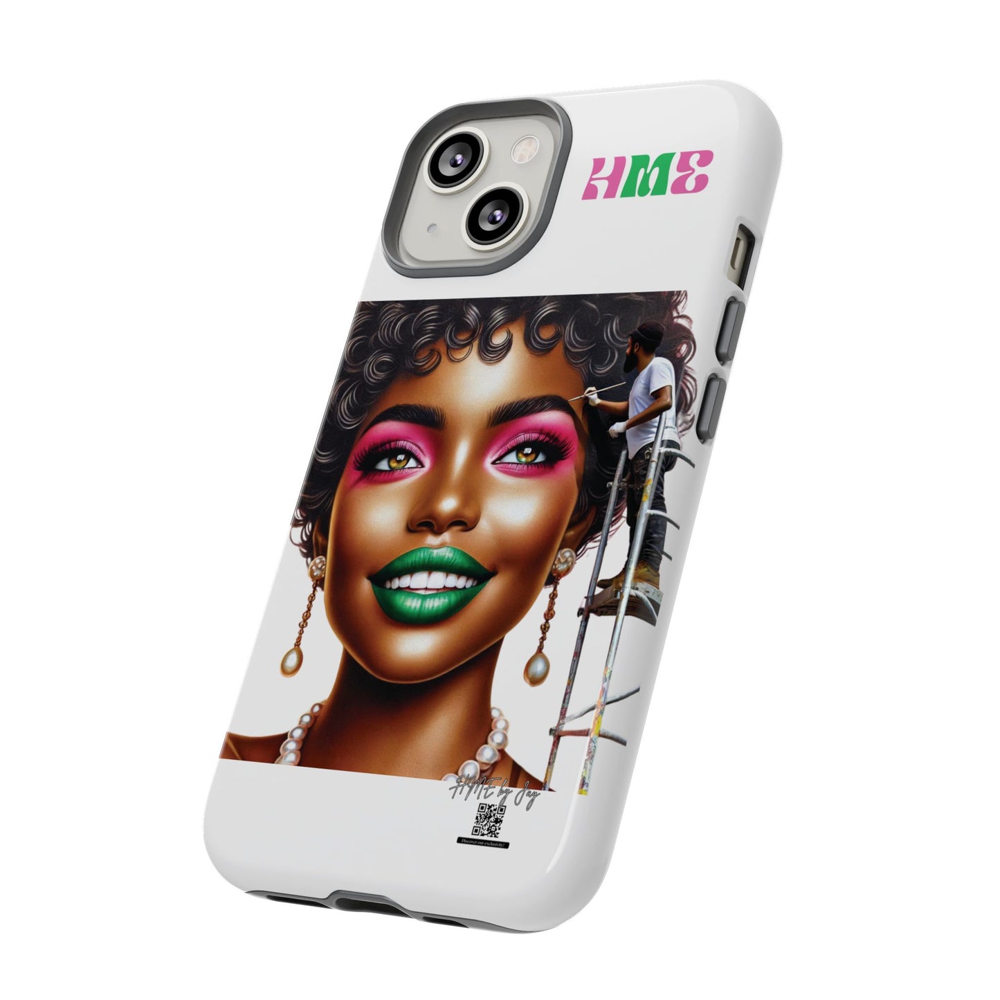 Phone Case - Ahnye's Melanin Collection Devine 9, AKA creation of beauty (White)