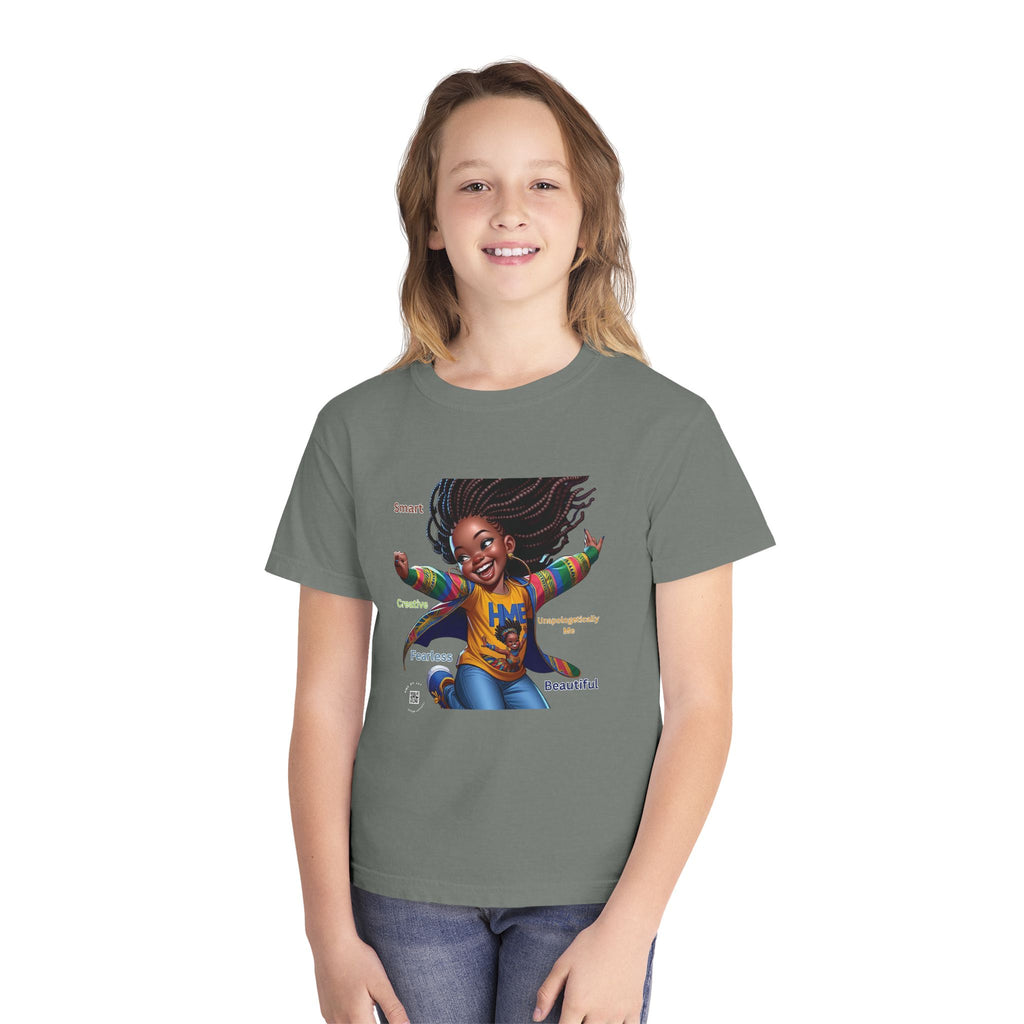 Empowerment Youth Tee (Ahnye's Melanin Collection) - Smart, Creative, Fearless, Beautiful, Gift for Kids, Inspirational Apparel, Back to School, Birthday, [...]