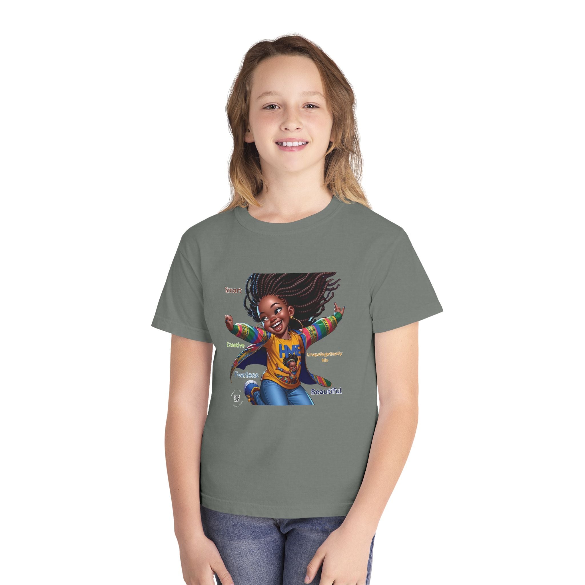 Empowerment Youth Tee (Ahnye's Melanin Collection) - Smart, Creative, Fearless, Beautiful, Gift for Kids, Inspirational Apparel, Back to School, Birthday, [...]
