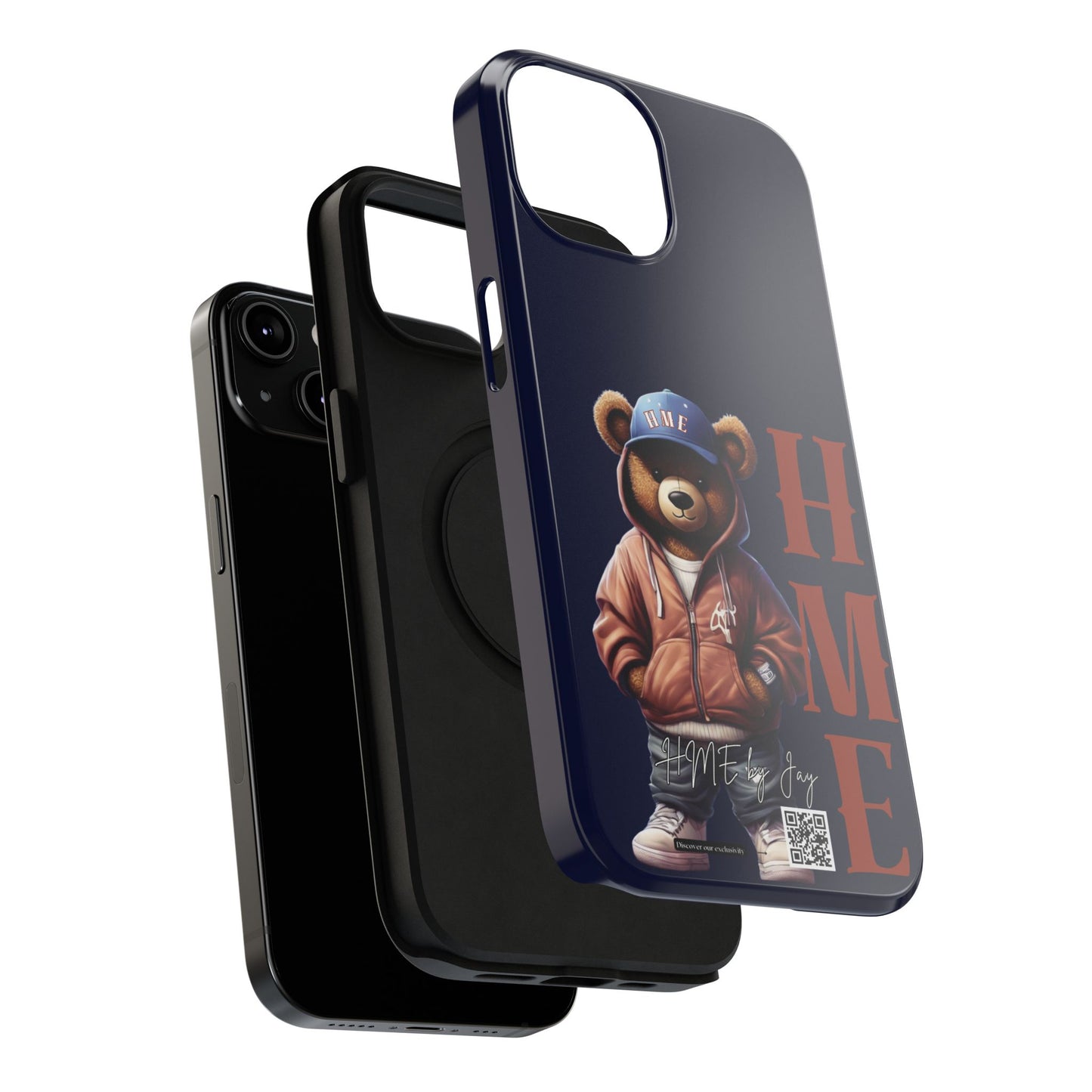 HME Bear Logo Collection Navy Blue Impact-Resistant Cases