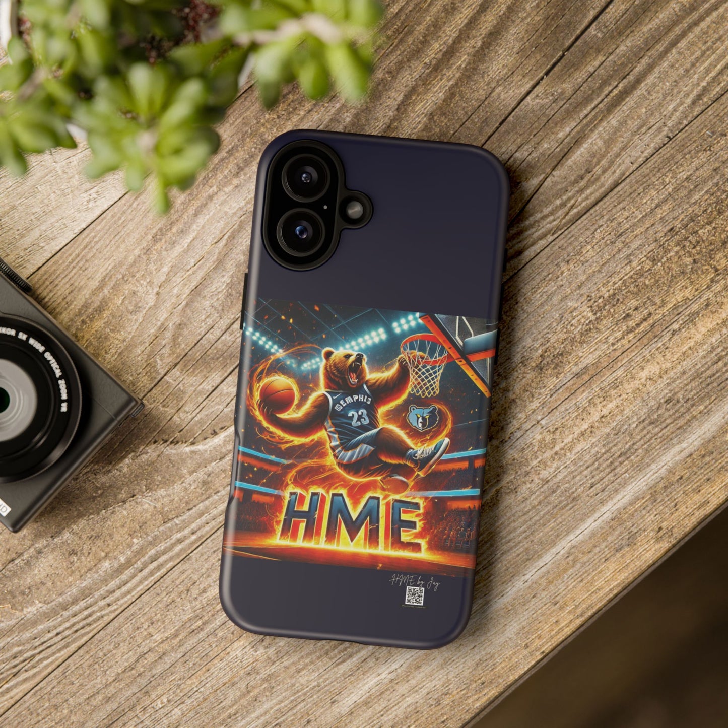 Phone Cases - Memphis Grizzlies Bear Dunkin on Fire Design