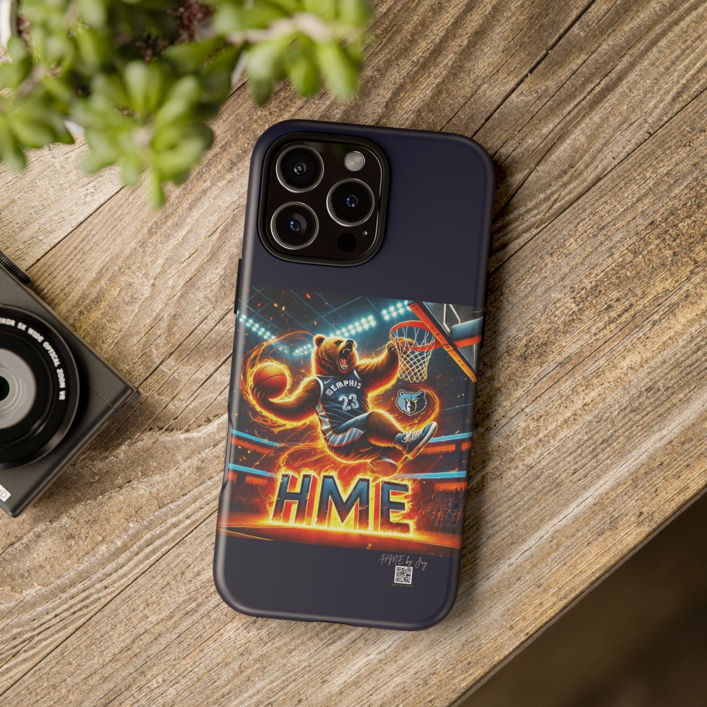 Phone Cases - Memphis Grizzlies Bear Dunkin on Fire Design