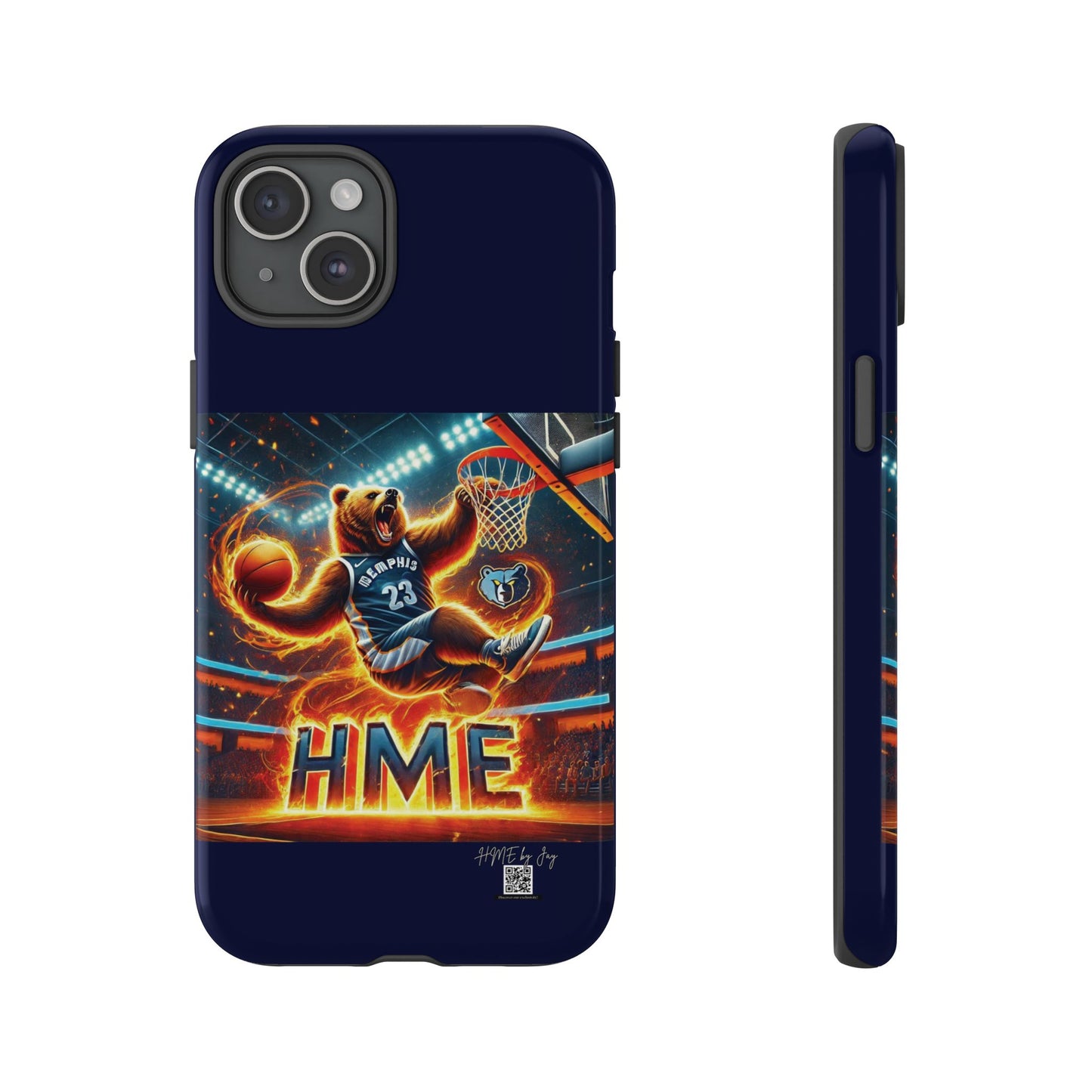 Phone Cases - Memphis Grizzlies Bear Dunkin on Fire Design