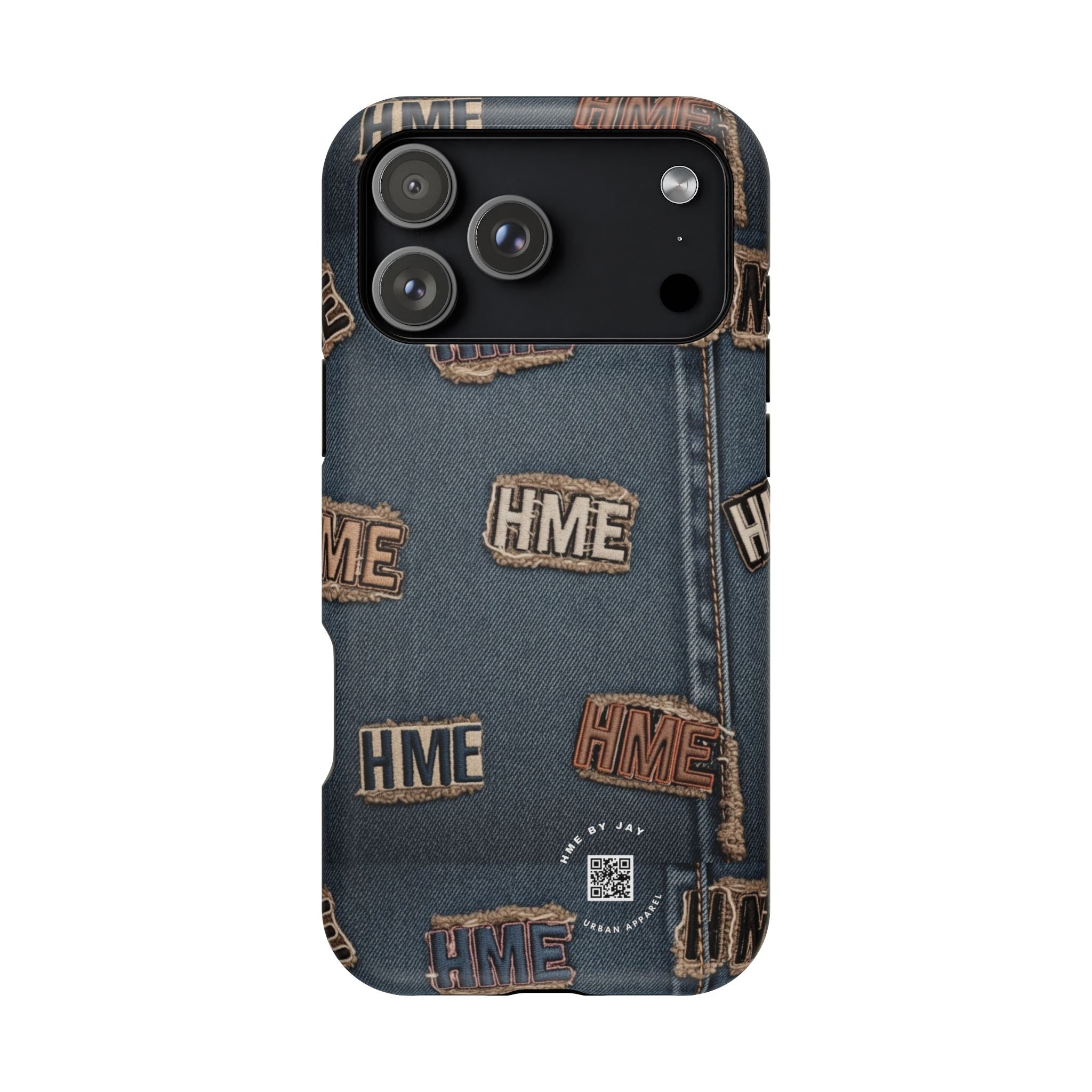 Phone Case Stressed Denim HME Patches Impact-Resistant