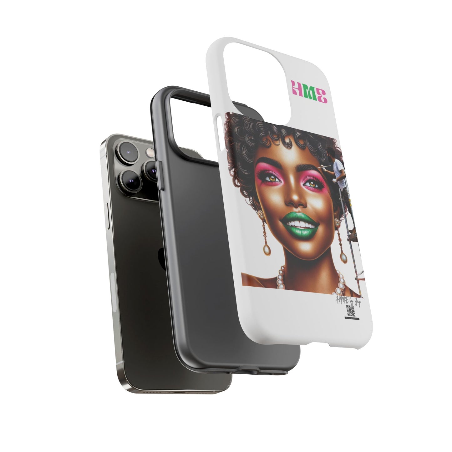 Phone Case - Ahnye's Melanin Collection Devine 9, AKA creation of beauty (White)