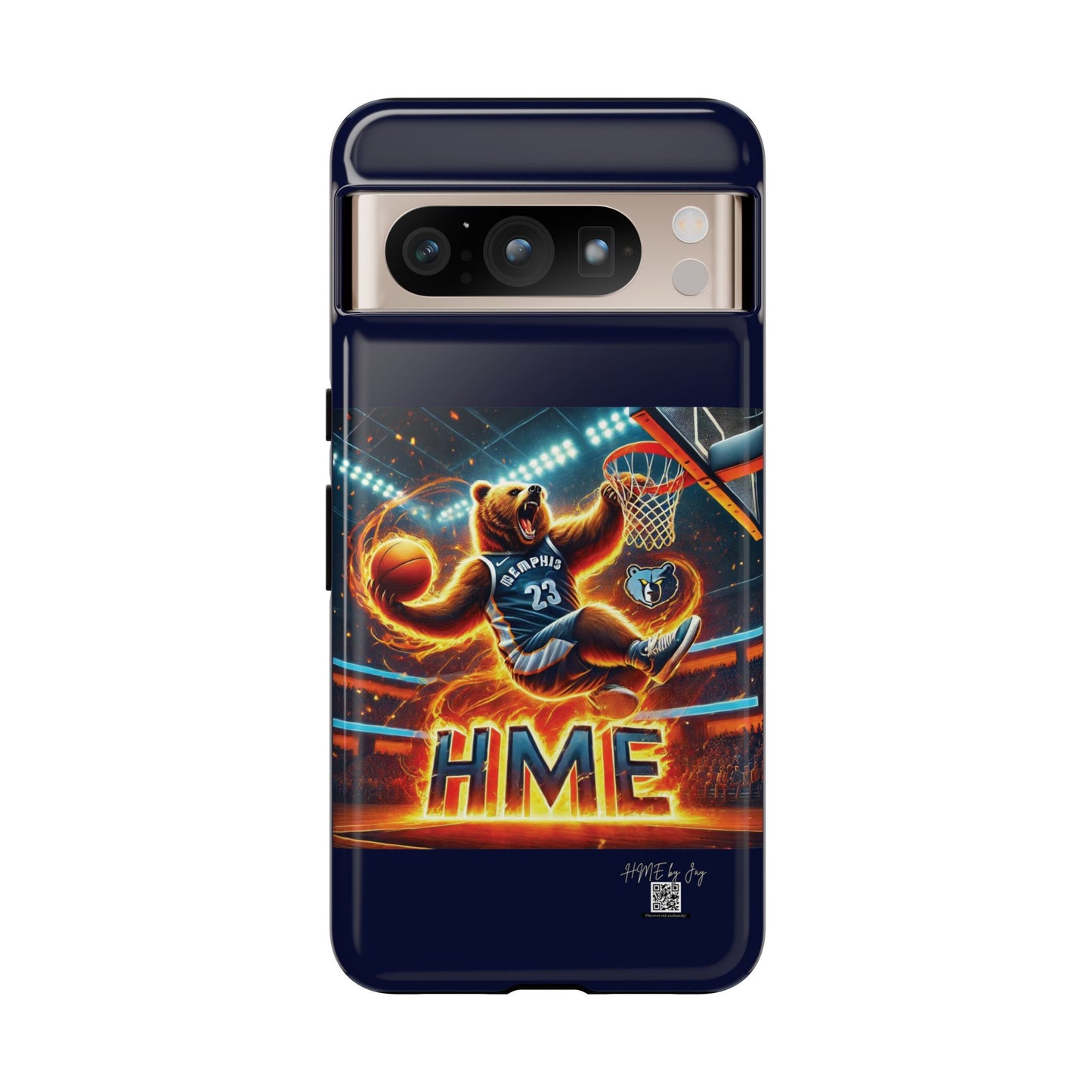 Phone Cases - Memphis Grizzlies Bear Dunkin on Fire Design