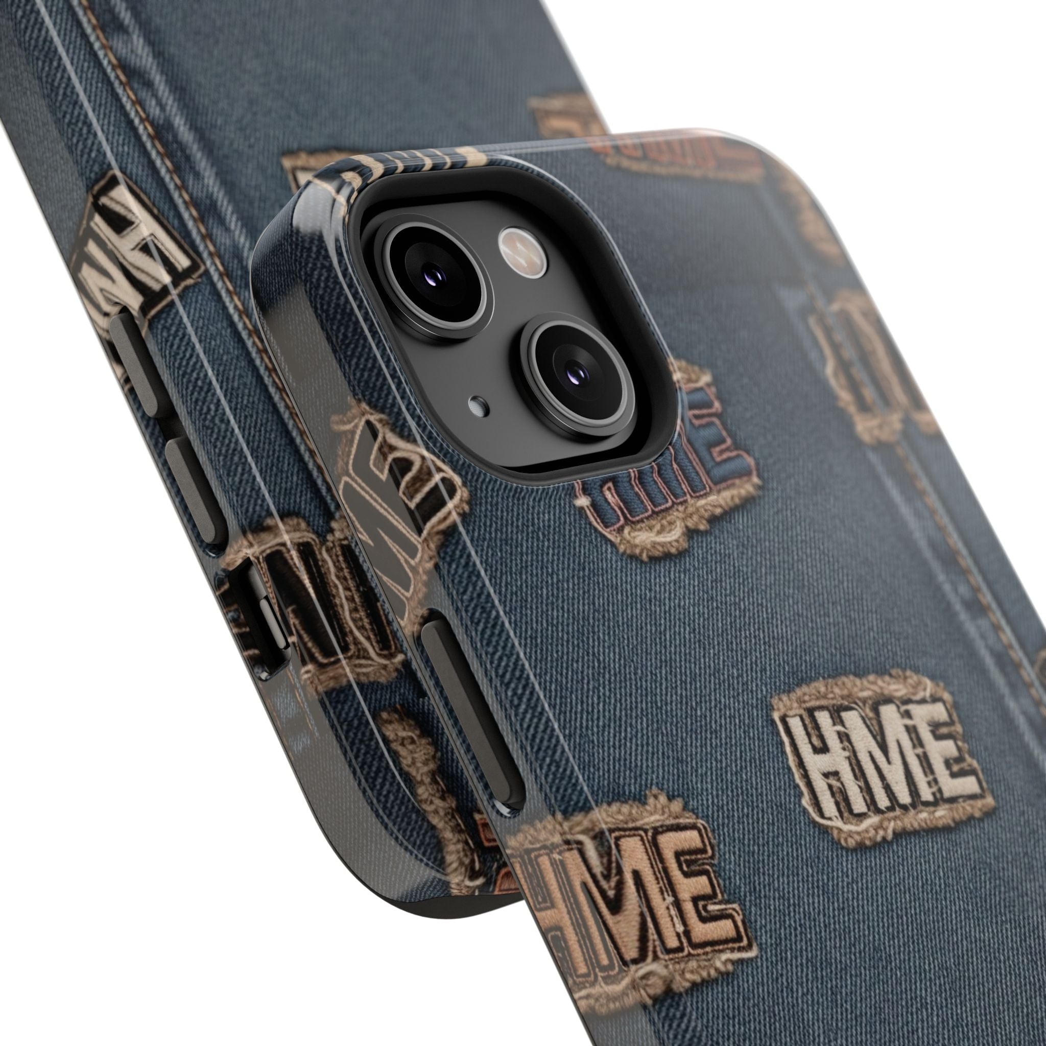 Phone Case Stressed Denim HME Patches Impact-Resistant