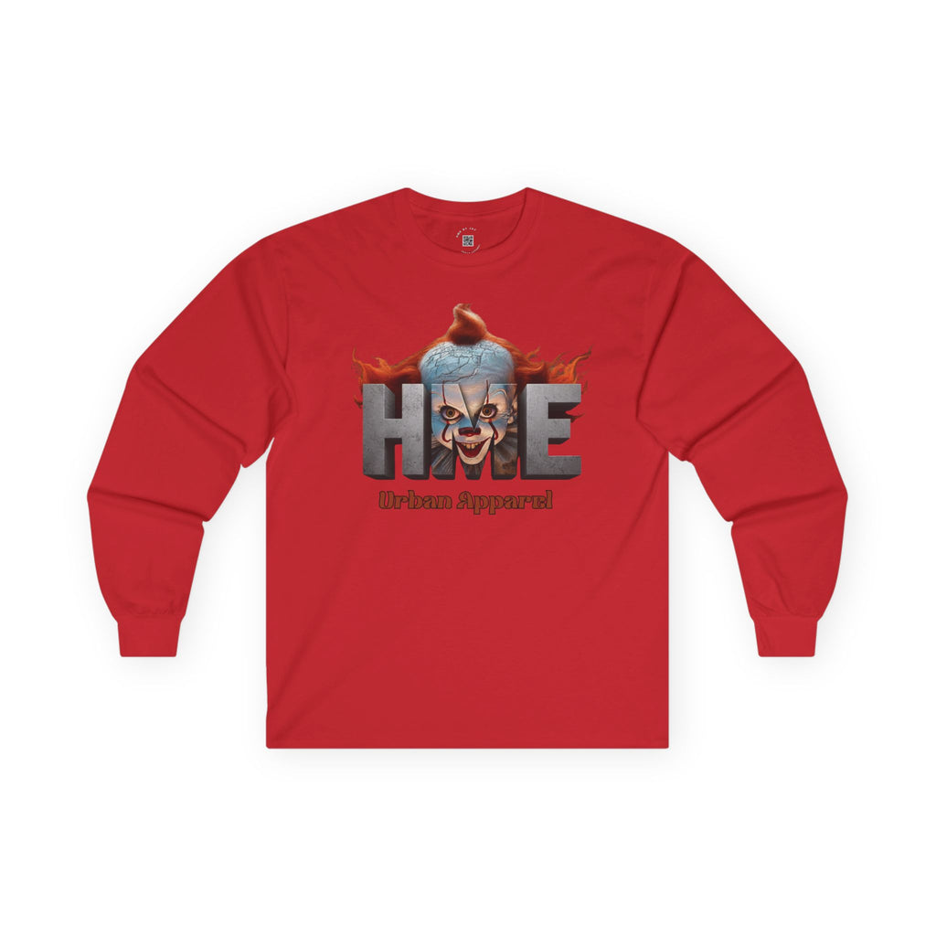 IT Horror-Inspired Long Sleeve Tee — Minimal 'IT' Typeface Design
