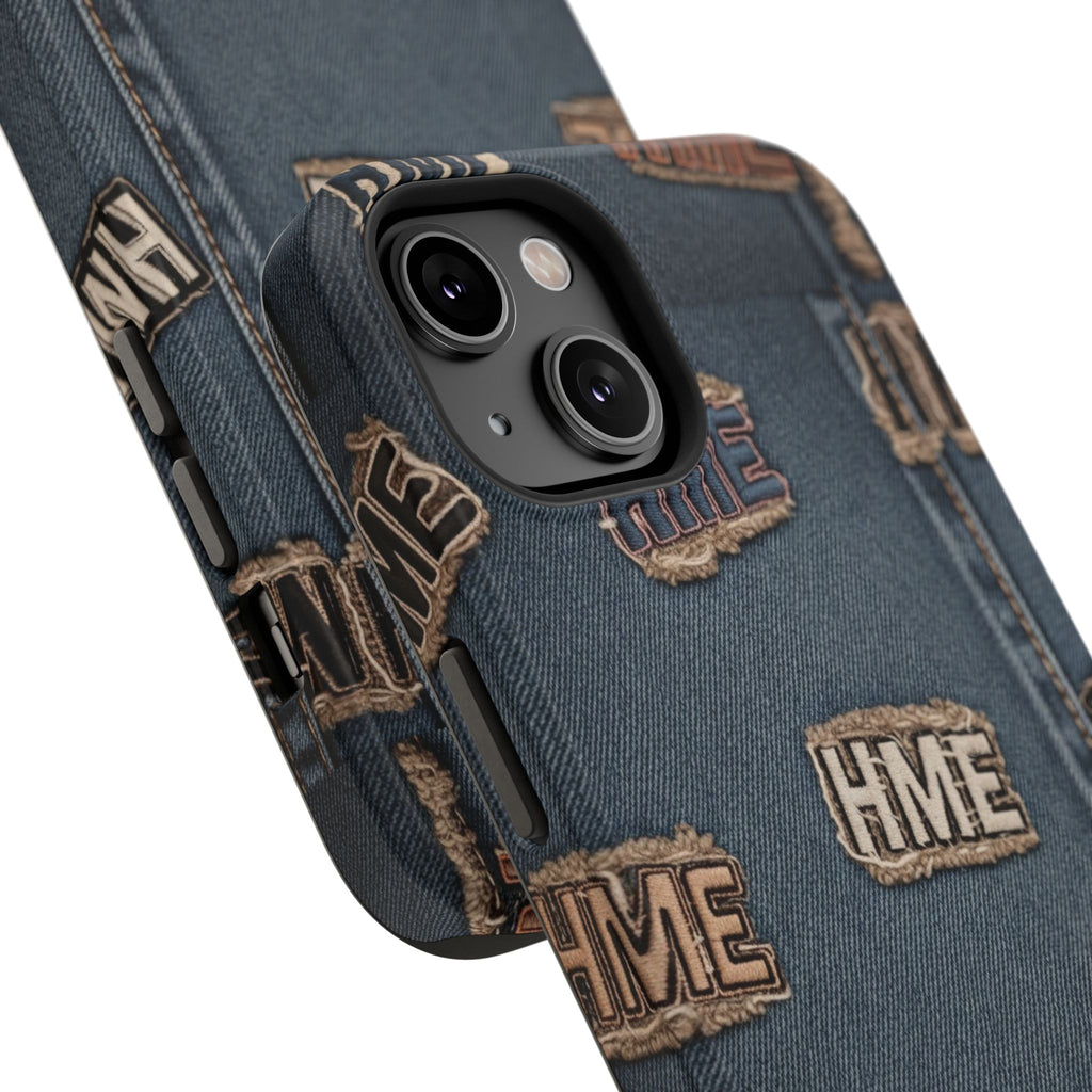 Phone Case Stressed Denim HME Patches Impact-Resistant