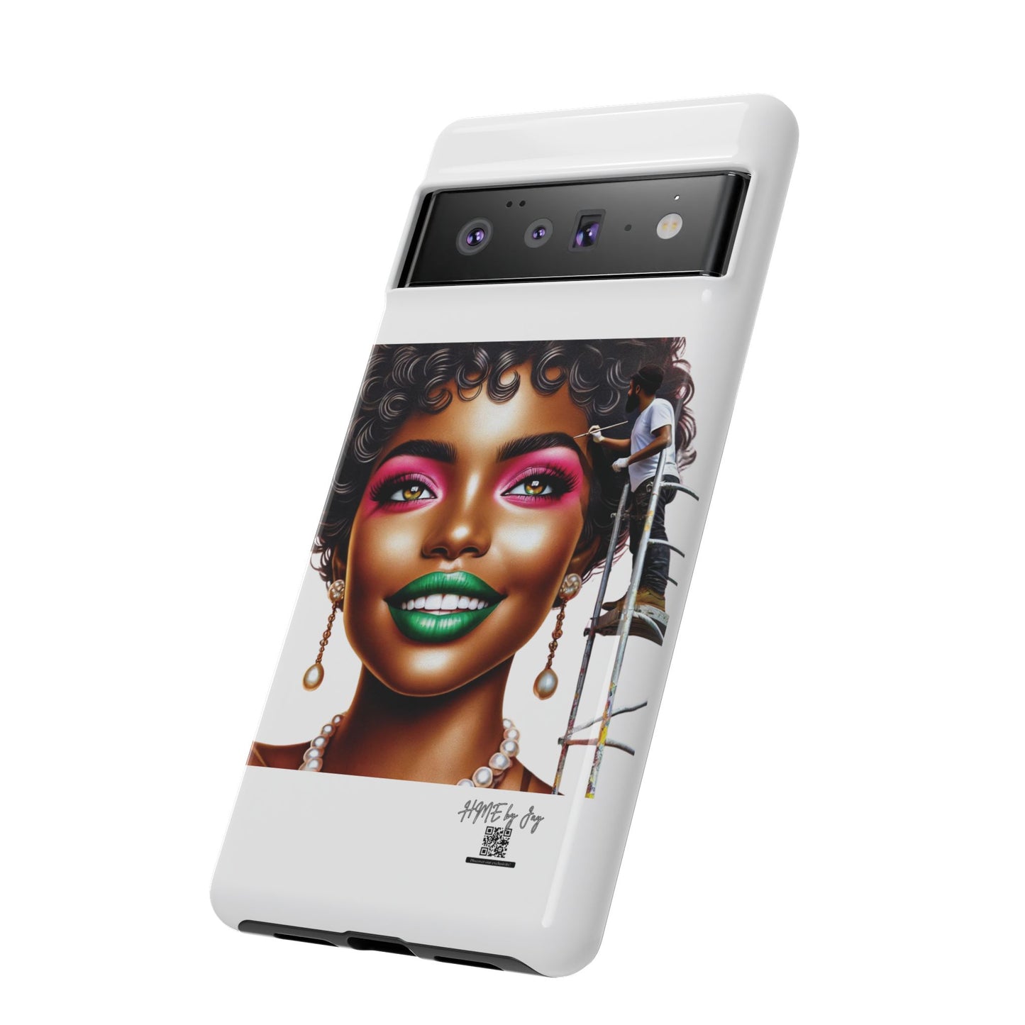 Phone Case - Ahnye's Melanin Collection Devine 9, AKA creation of beauty (White)