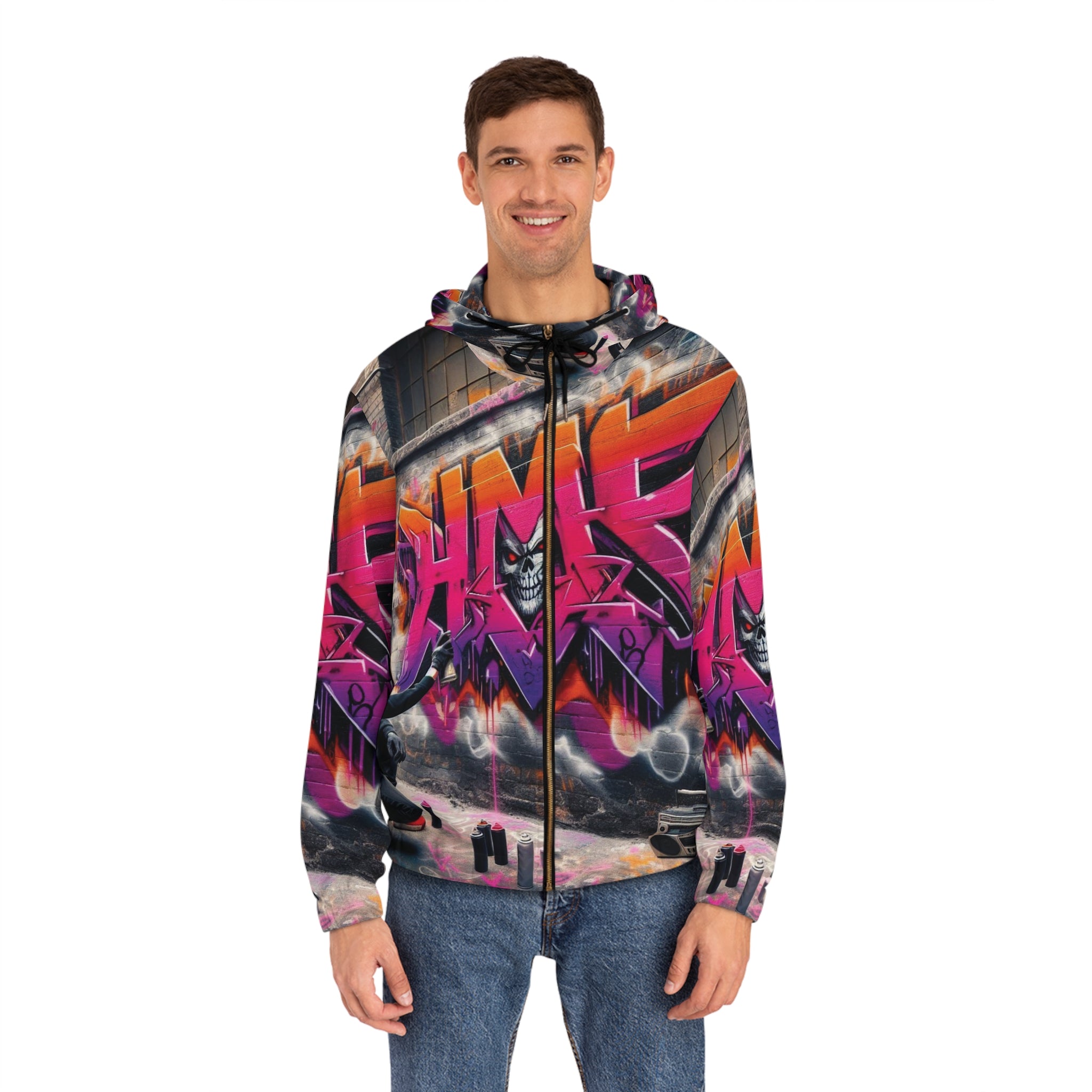 Full-Zip Hoodie - HME Old School Graffiti Tag Design