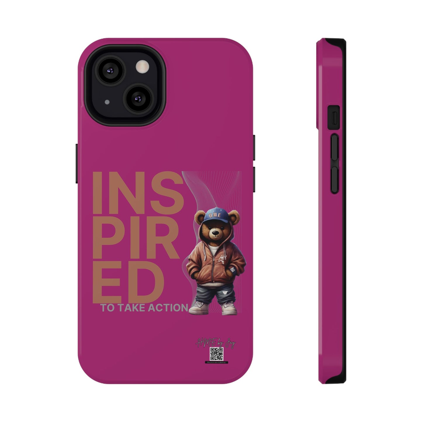 Phone Cases - HME Logo Bear, Inspired to take action Pink