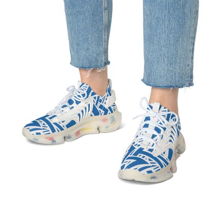 HME FlexComfort Blue & White Women's Mesh Sneakers