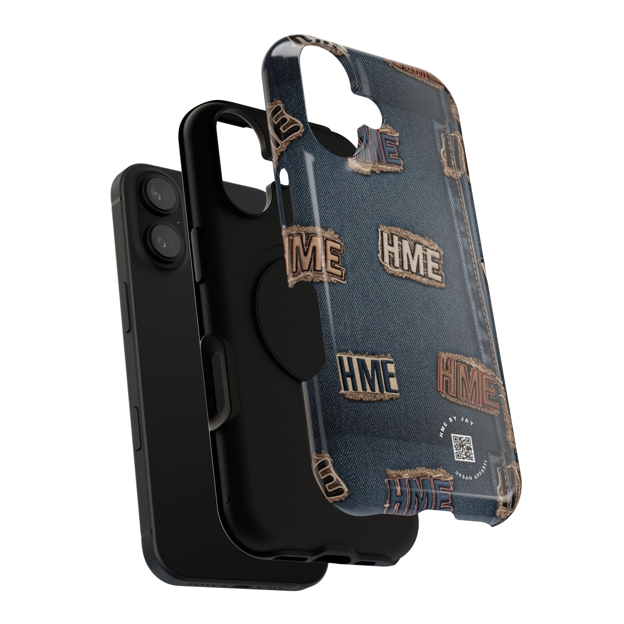 Phone Case Stressed Denim HME Patches Impact-Resistant