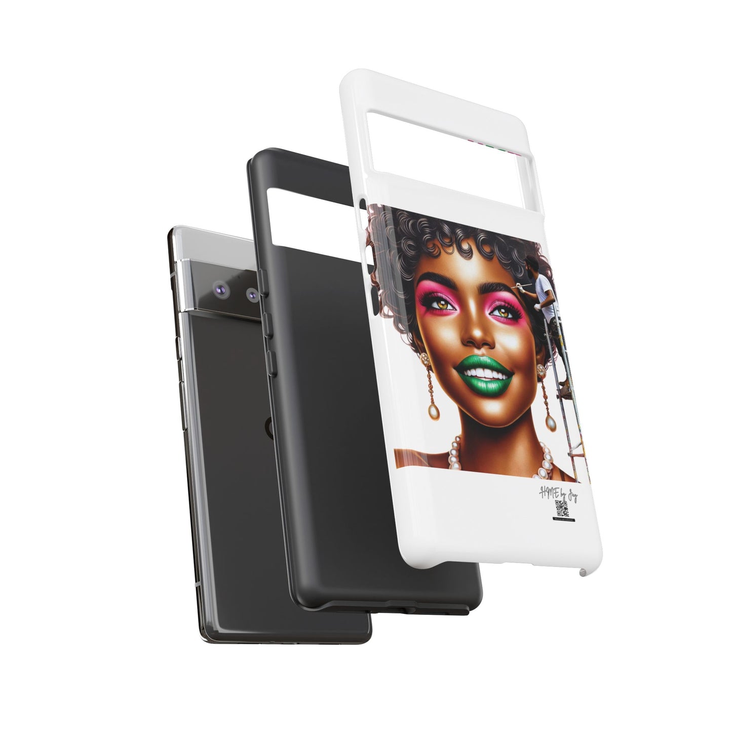 Phone Case - Ahnye's Melanin Collection Devine 9, AKA creation of beauty (White)