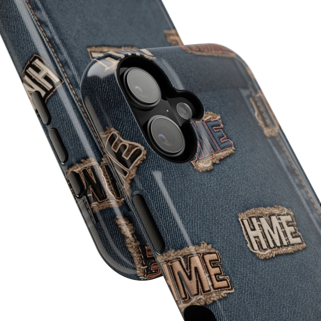 Phone Case Stressed Denim HME Patches Impact-Resistant
