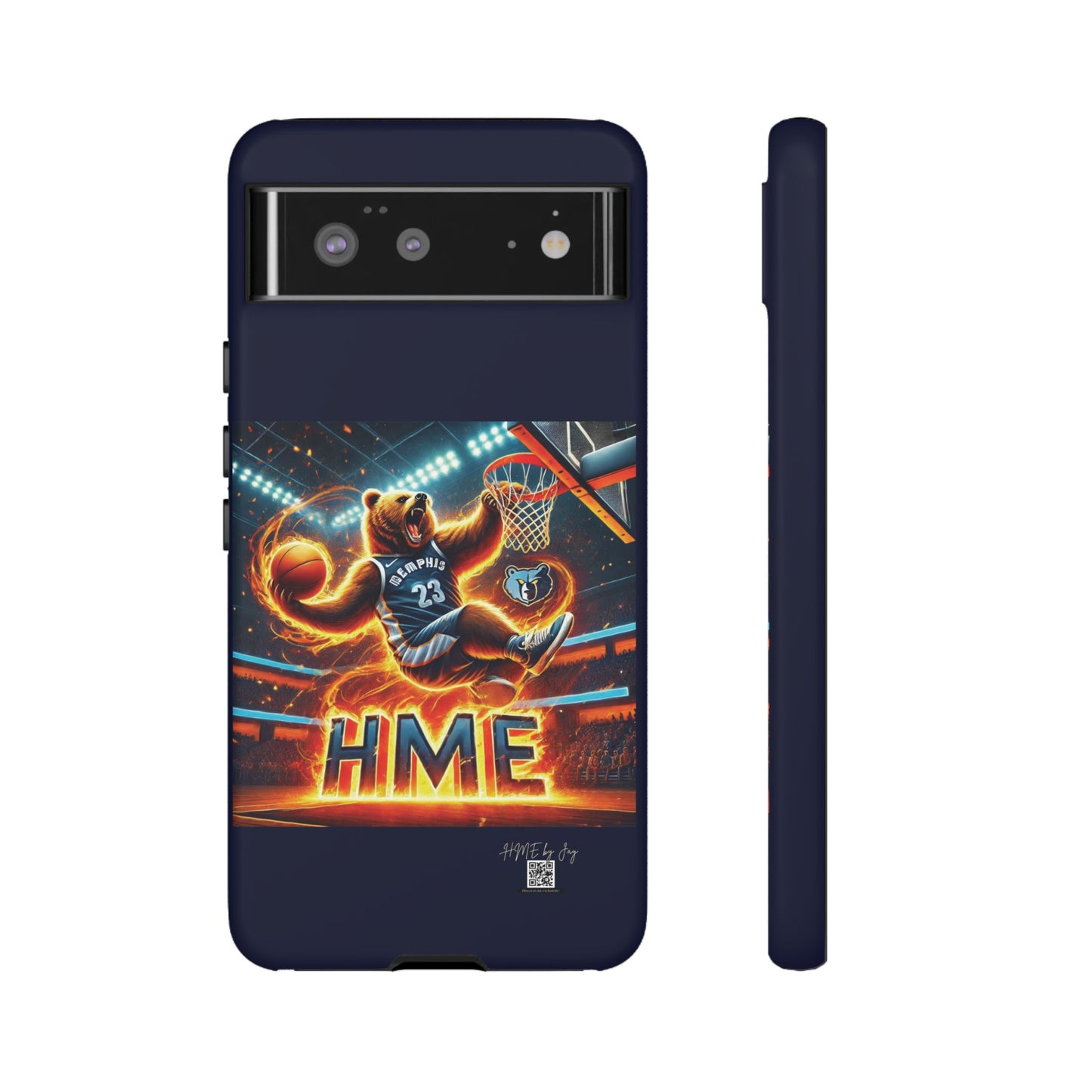 Phone Cases - Memphis Grizzlies Bear Dunkin on Fire Design