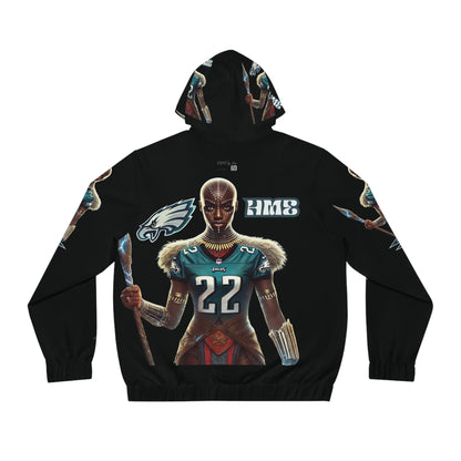 Full-Zip Hoodie - Philadelphia Eagles Wakandan Woman Warrior Design