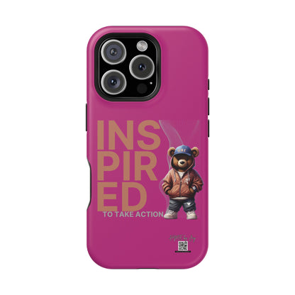 Phone Cases - HME Logo Bear, Inspired to take action Pink