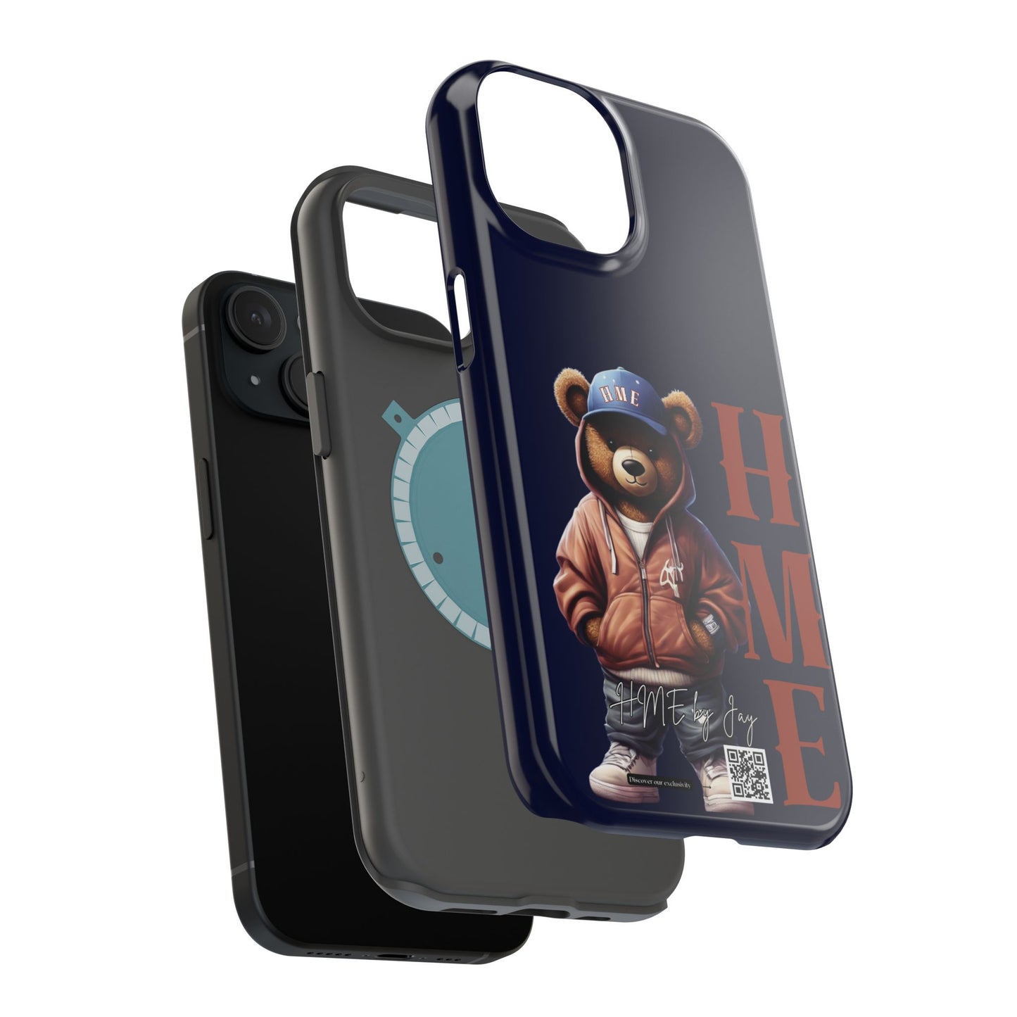 HME Bear Logo Collection Navy Blue Impact-Resistant Cases