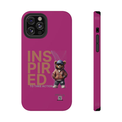Phone Cases - HME Logo Bear, Inspired to take action Pink