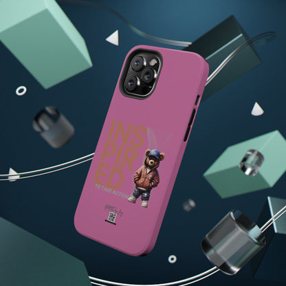 Phone Cases - HME Logo Bear, Inspired to take action light pink