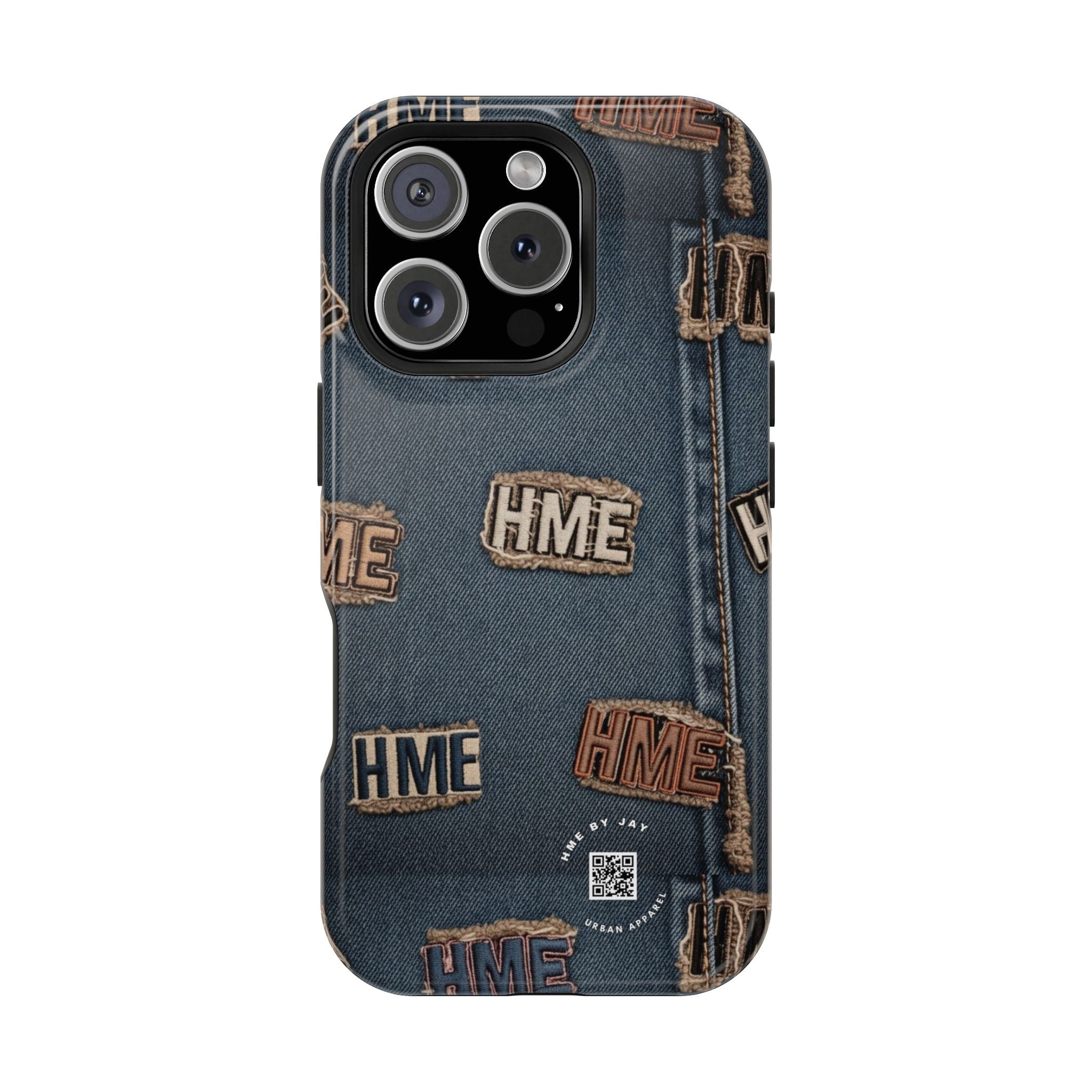 Phone Case Stressed Denim HME Patches Impact-Resistant