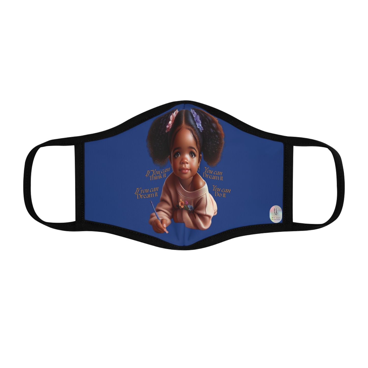 Ahnye’s Melanin Collection Dream it (Blue) Fitted 2 layer Polyester Face Mask