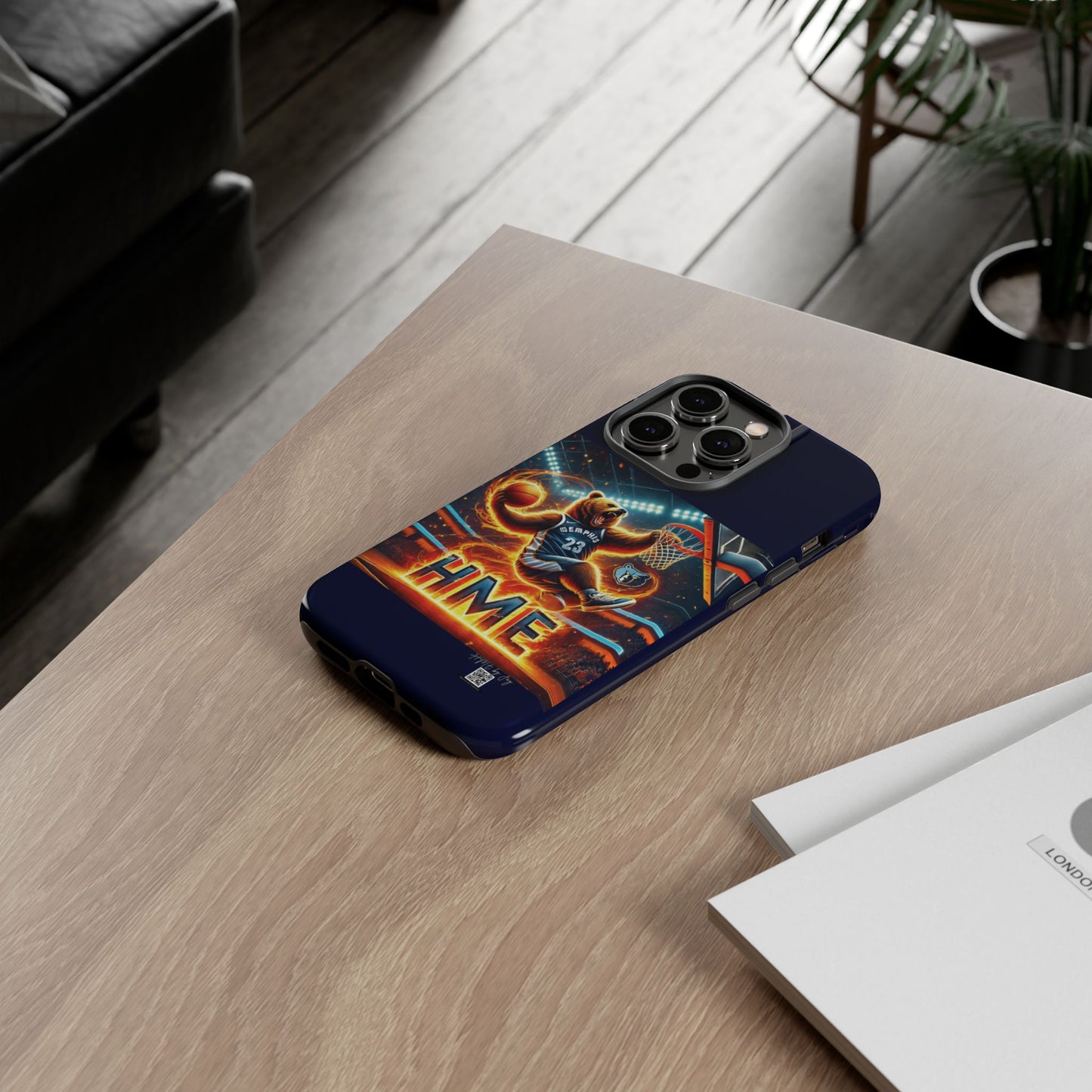 Phone Cases - Memphis Grizzlies Bear Dunkin on Fire Design