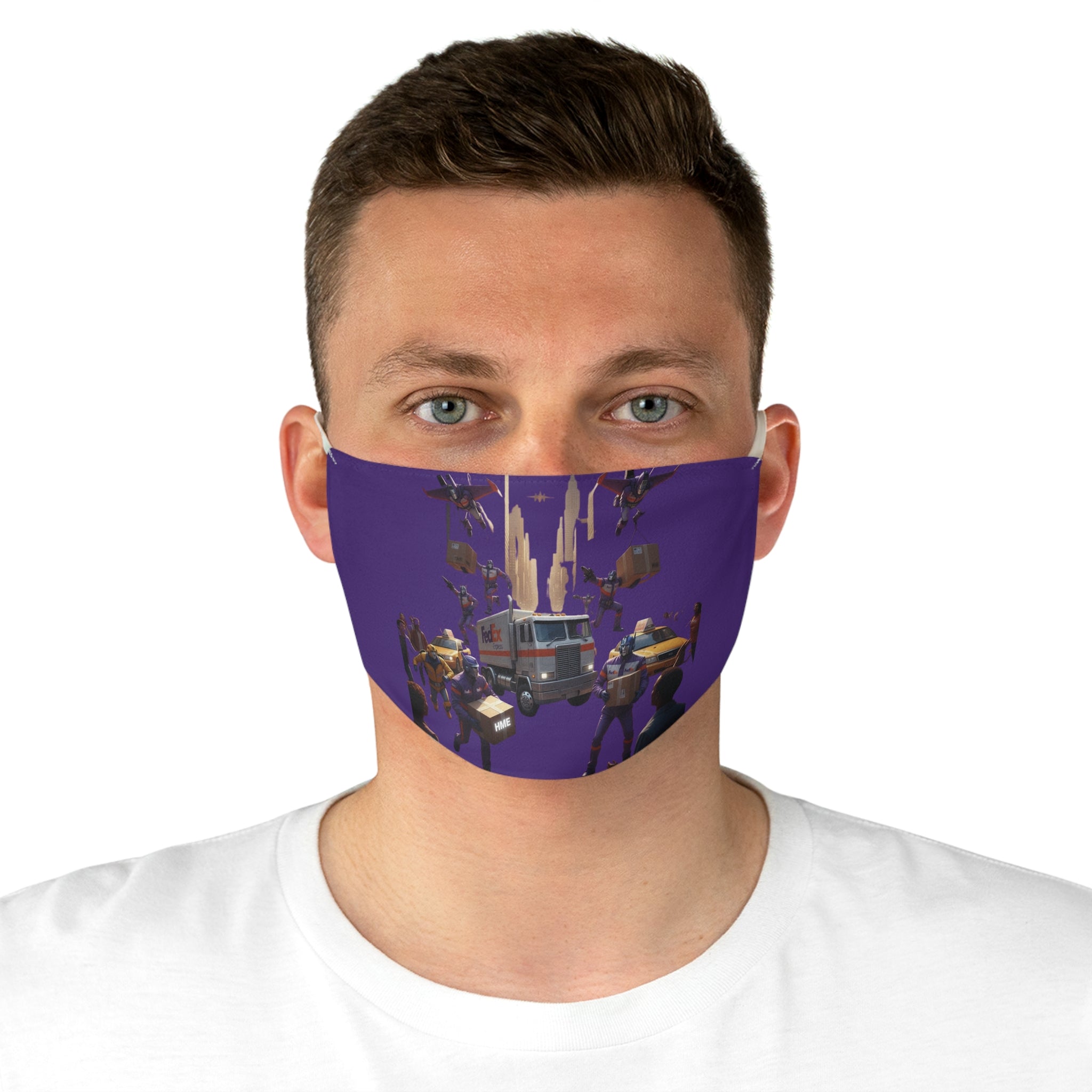 Fabric Face Mask - Transformers delivering FedEx Express packages