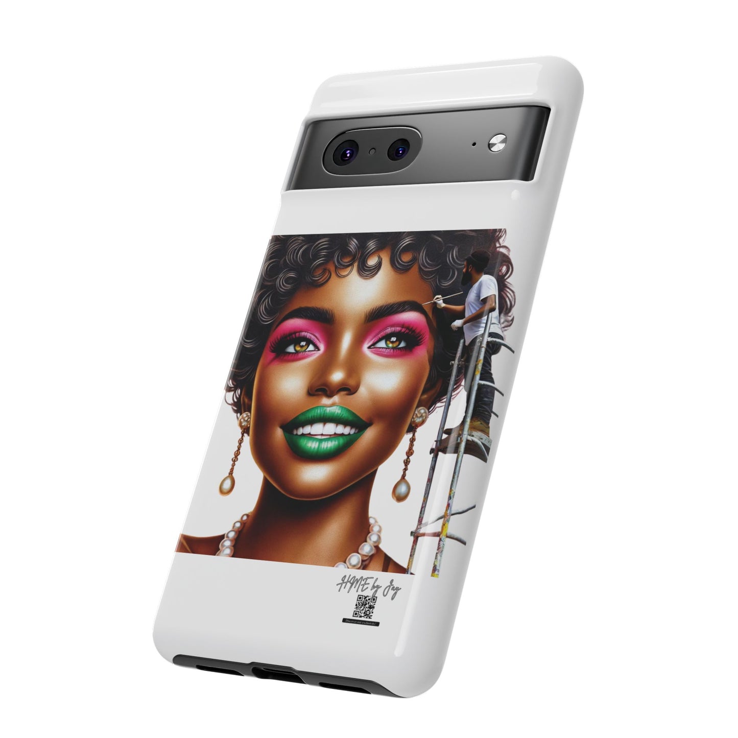 Phone Case - Ahnye's Melanin Collection Devine 9, AKA creation of beauty (White)